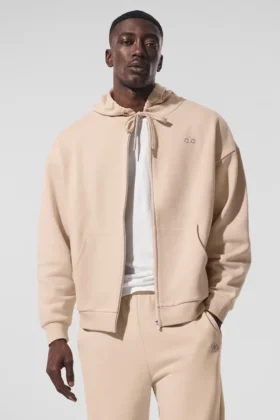 Accolade Full-Zip-Hoodie – Macadamia
