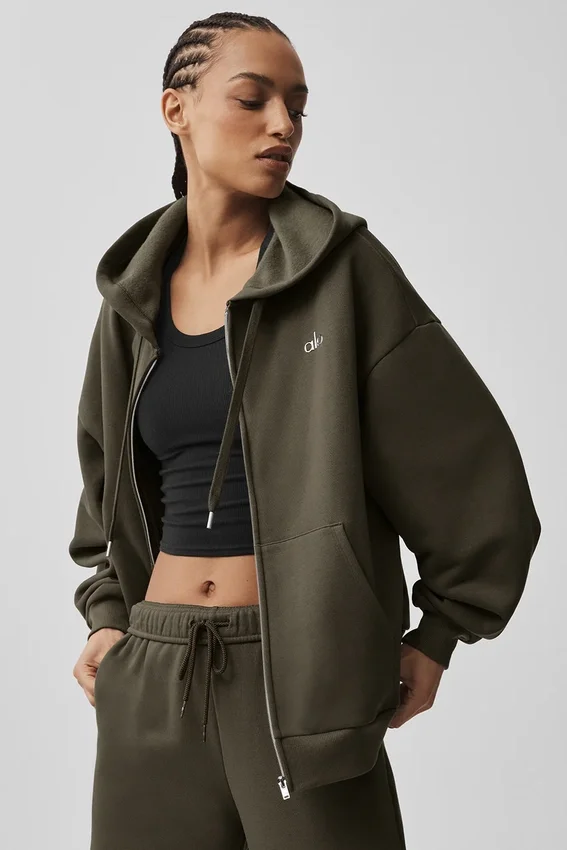 Accolade Full-Zip-Hoodie – Olive Tree