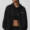 Accolade Hoodie mit durchgehendem Reißverschluss – Schwarz