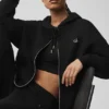Accolade Hoodie mit durchgehendem Reißverschluss – Schwarz