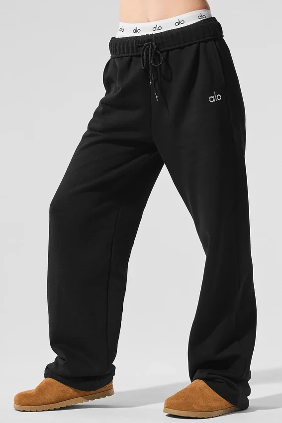 Accolade Jogginghose mit geradem Bein – Schwarz