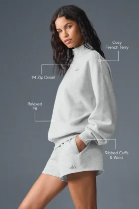 Accolade Pullover mit 1/4-Reißverschluss – Athletic Heather Grey