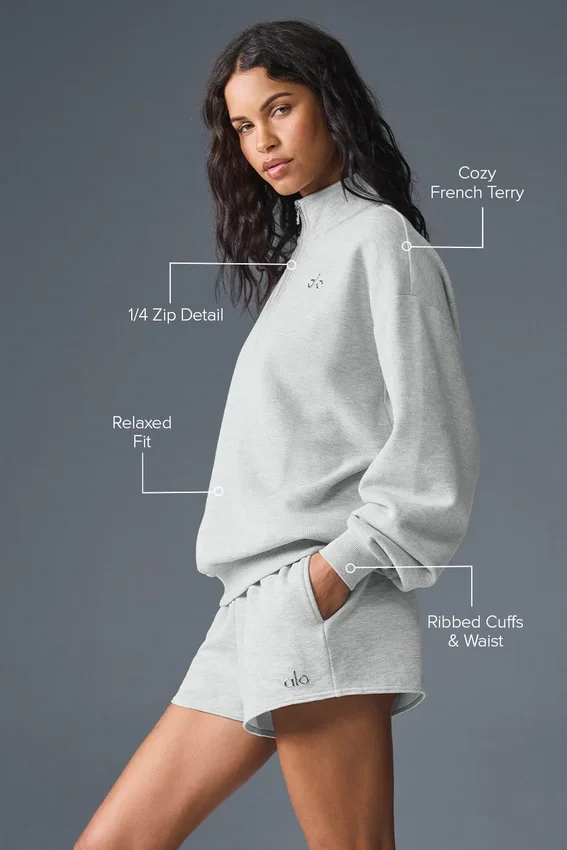 Accolade Pullover mit 1/4-Reißverschluss – Athletic Heather Grey