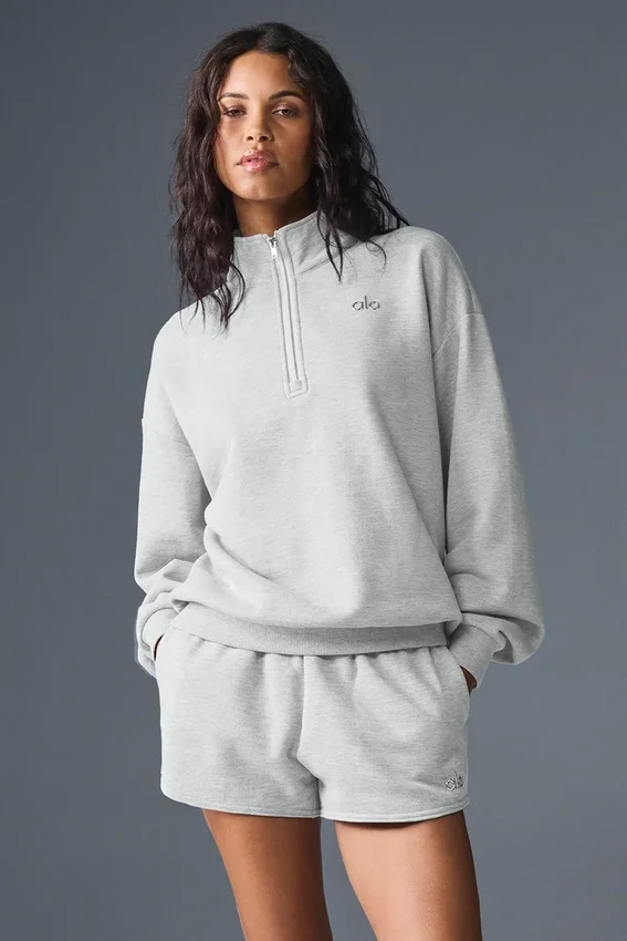 Accolade Pullover mit 1/4-Reißverschluss – Athletic Heather Grey