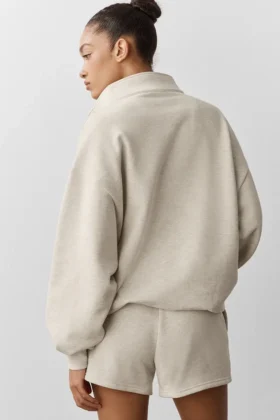 Accolade Pullover mit 1/4-Reißverschluss – Oatmeal Heather