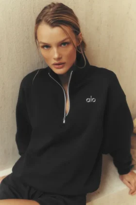 Accolade Pullover mit 1/4-Reißverschluss – Schwarz