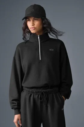 Accolade Pullover mit 1/4-Reißverschluss – Schwarz