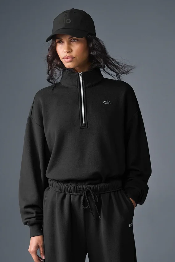 Accolade Pullover mit 1/4-Reißverschluss – Schwarz
