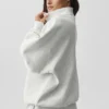 Accolade Pullover mit 1/4-Reißverschluss – Weiß meliert