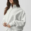 Accolade Pullover mit 1/4-Reißverschluss – Weiß meliert