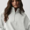 Accolade Pullover mit 1/4-Reißverschluss – Weiß meliert