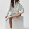 Accolade Pullover mit 1/4-Reißverschluss – Weiß meliert