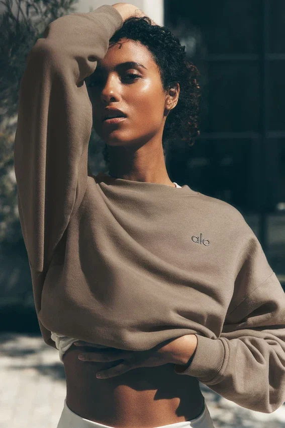 Accolade Pullover mit Rundhalsausschnitt – Gravel