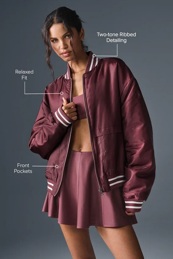 Afterglow Varsity-Jacke – Burgundy Truffle
