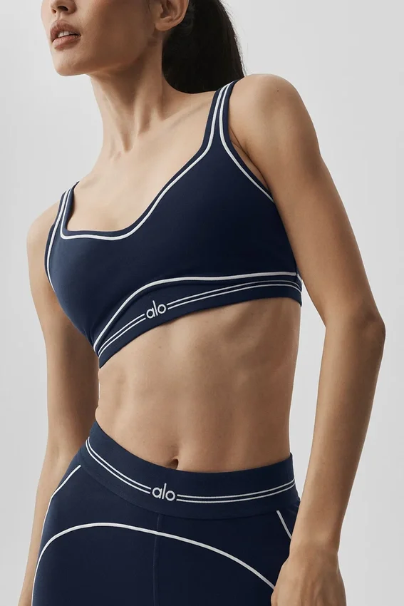 Airbrush Heart Throb BH – Marineblau/Weiß