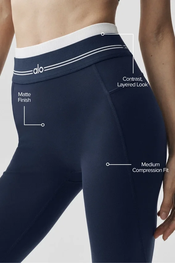 Airbrush High-Waist 7/8 Better Together Leggings – Navy/Weiß