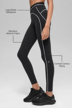 Airbrush High-Waist 7/8 Heart Throb Leggings – Schwarz/Weiß