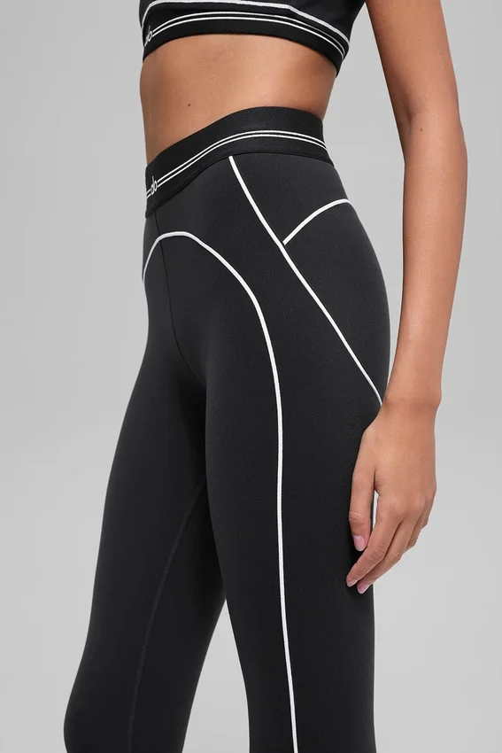 Airbrush High-Waist 7/8 Heart Throb Leggings – Schwarz/Weiß