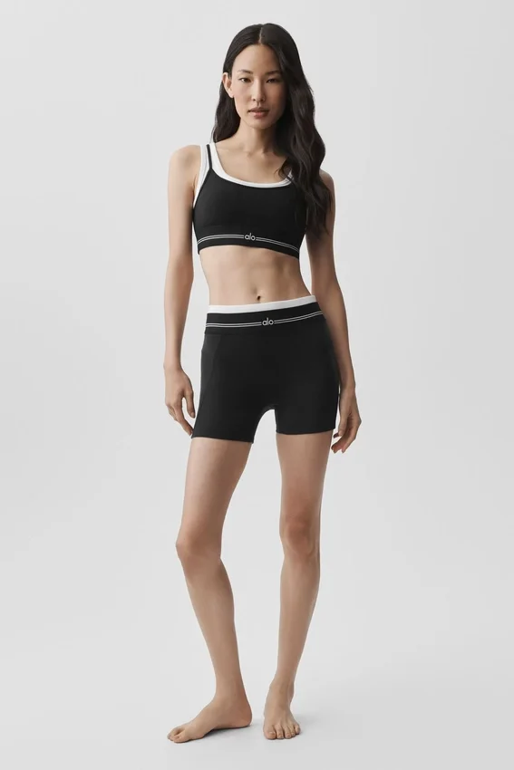 Airbrush High-Waist Better Together Shorts – Schwarz/Weiß