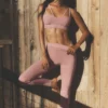 Airbrush High-Waist Fast Track Leggings – Vintage Pink/Weiß