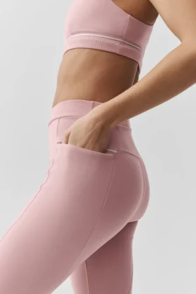 Airbrush High-Waist Fast Track Leggings – Vintage Pink/Weiß