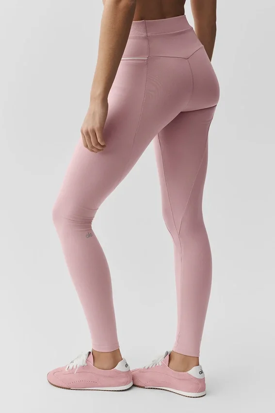 Airbrush High-Waist Fast Track Leggings – Vintage Pink/Weiß