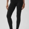 Airbrush „High-Waist Highlight Goddess“-Leggings – Schwarz