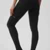 Airbrush „High-Waist Highlight Goddess“-Leggings – Schwarz