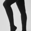 Airbrush „High-Waist Highlight Goddess“-Leggings – Schwarz