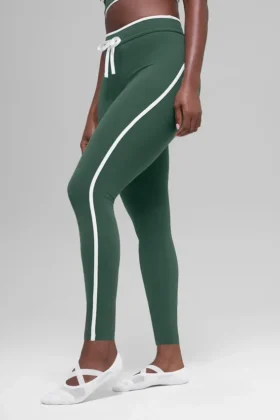 Airbrush High-Waist Race Pace 7/8 Leggings – Clover Green/Weiß