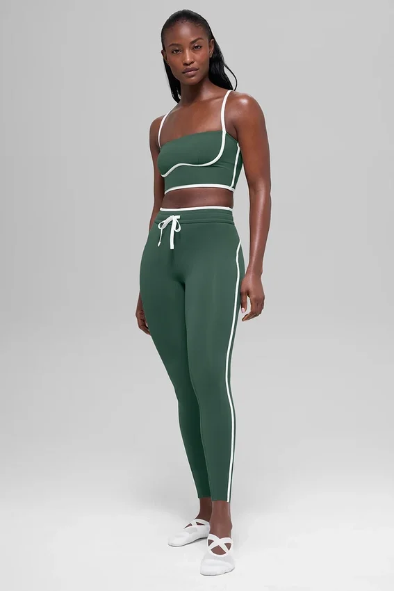Airbrush High-Waist Race Pace 7/8 Leggings – Clover Green/Weiß