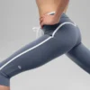 Airbrush High-Waist Race Pace Capri – Bluestone/Weiß