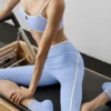 Airbrush High-Waist Race Pace Capri – Hellprovenceblau/Weiß