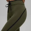 Airbrush High-Waist Race Pace Capri – Olivgrün/Schwarz