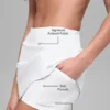 Airbrush-High-Waist-Tennisrock mit guter Passform – Weiß