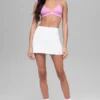 Airbrush-High-Waist-Tennisrock mit guter Passform – Weiß