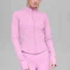 Airbrush-Korsett-Jacke mit durchgehendem Reißverschluss – Candy Heart Pink