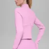 Airbrush-Korsett-Jacke mit durchgehendem Reißverschluss – Candy Heart Pink