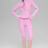 Airbrush-Korsett-Jacke mit durchgehendem Reißverschluss – Candy Heart Pink