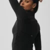 Airbrush-Korsett-Jacke mit durchgehendem Reißverschluss – Schwarz