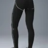 Airbrush-Leggings „Heart Throb“ mit High-Waist-Taille – Schwarz/Weiß