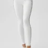Airbrush Leggings mit High-Waist und Herzmotiv – Weiß/Schwarz