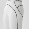 Airbrush Leggings mit High-Waist und Herzmotiv – Weiß/Schwarz