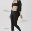 Airbrush Leggings mit niedriger Leibhöhe – Schwarz
