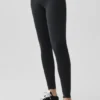Airbrush Leggings mit niedriger Leibhöhe – Schwarz