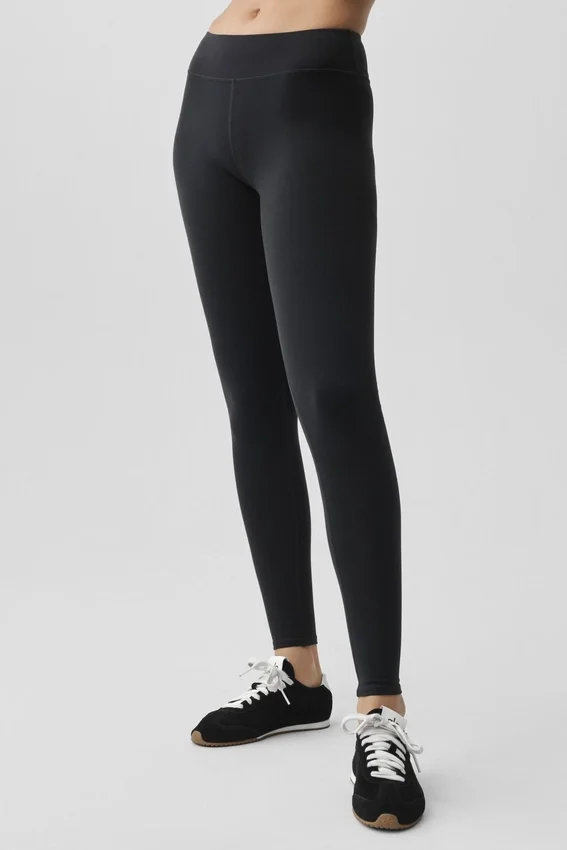 Airbrush Leggings mit niedriger Leibhöhe – Schwarz