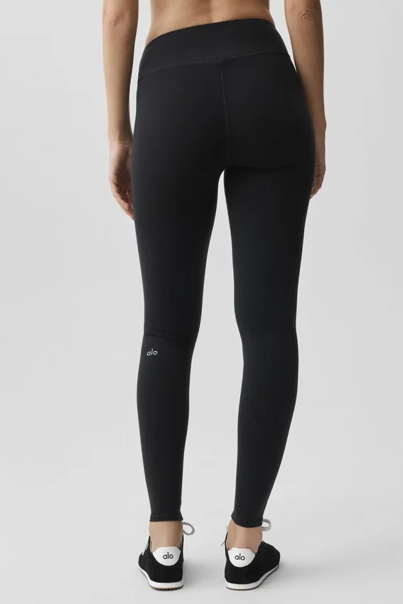 Airbrush Leggings mit niedriger Leibhöhe – Schwarz