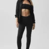 Airbrush Leggings mit niedriger Leibhöhe – Schwarz