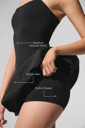 Airbrush Love Match Tenniskleid – Schwarz