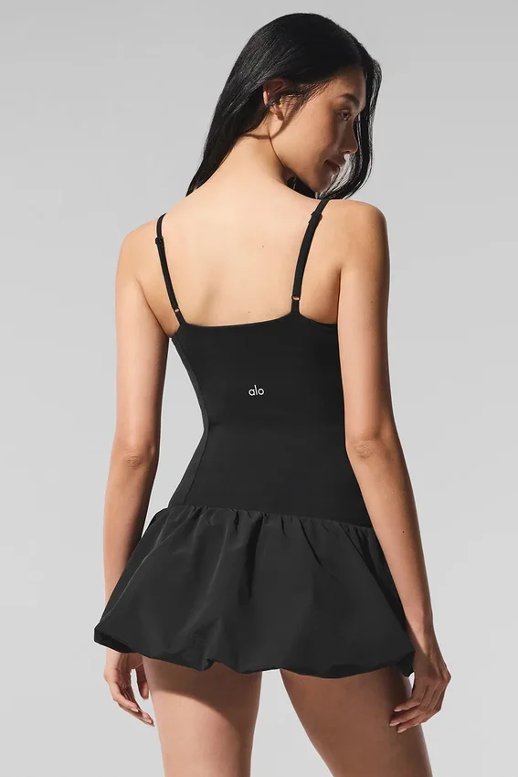 Airbrush Love Match Tenniskleid – Schwarz